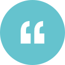A blue circle with two white words in it