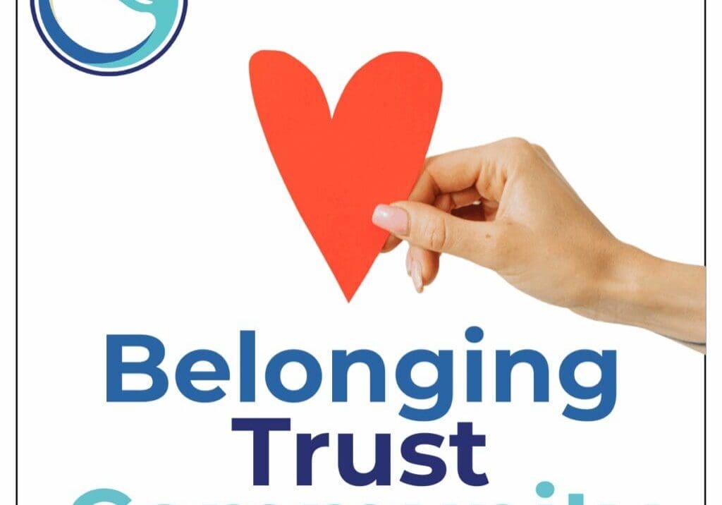 Hand holding red heart, blog announcement.