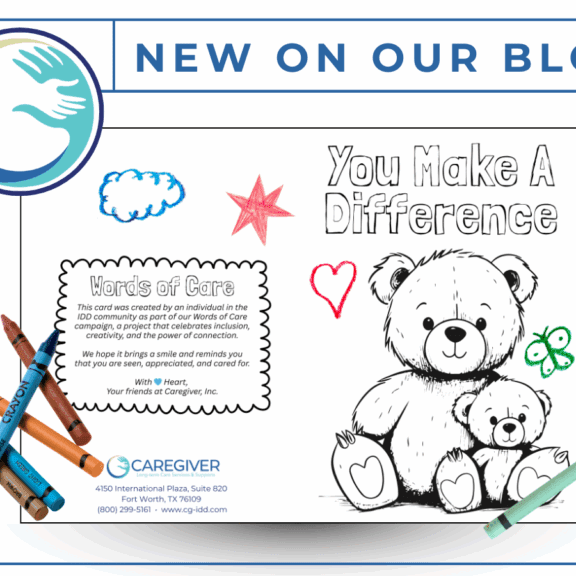 Coloring page with teddy bears and crayons.